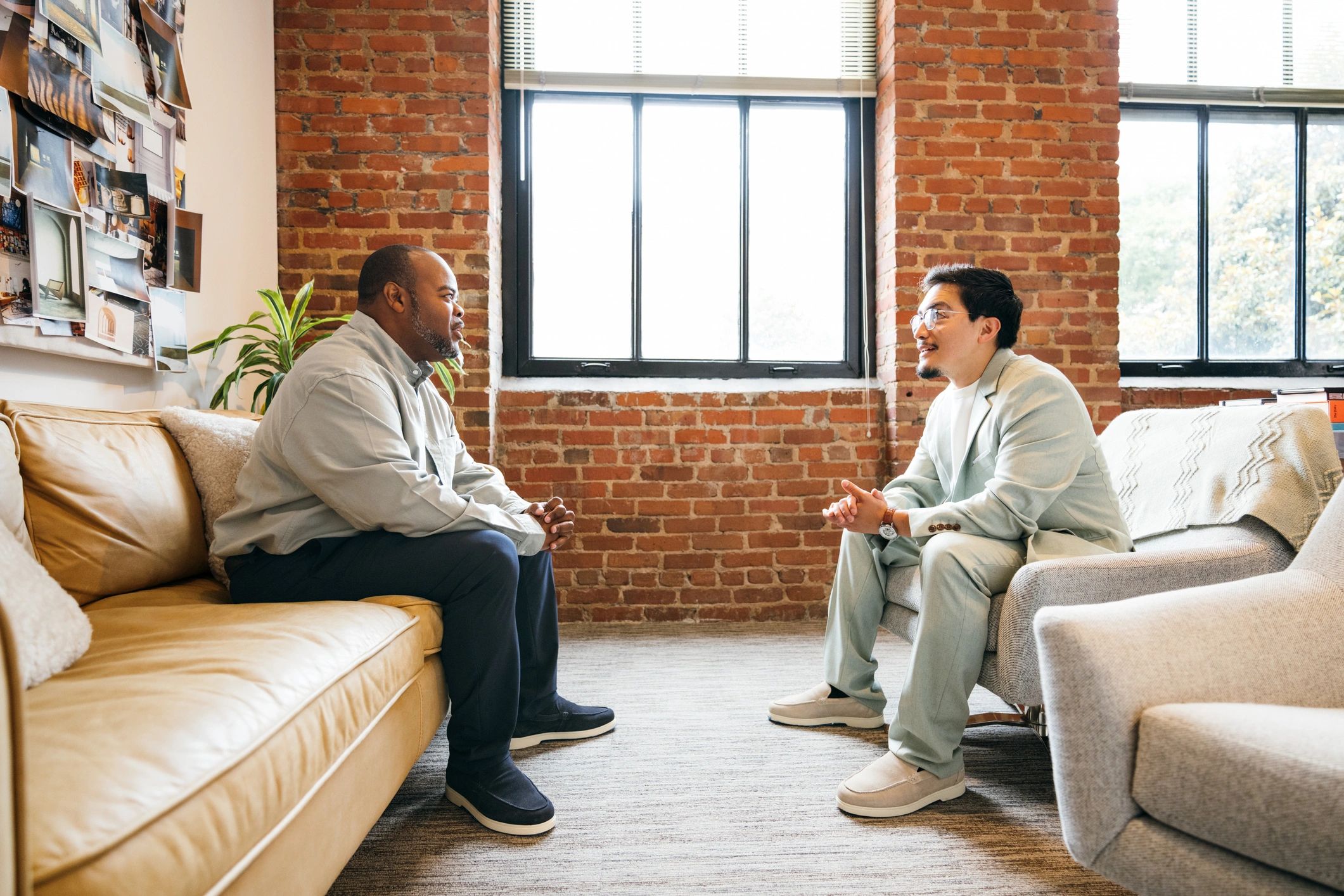Financial advisor meeting with client in a professional office